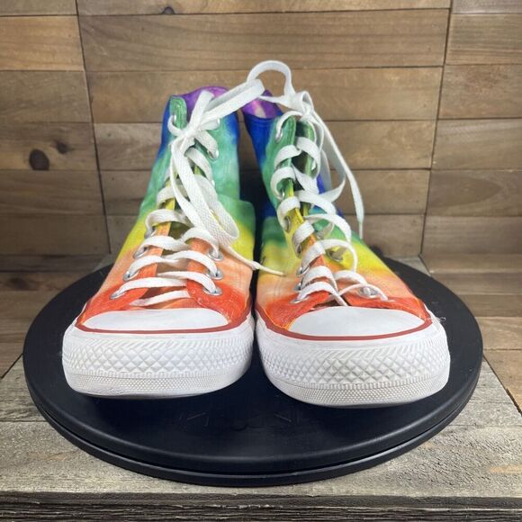 Converse Mens Size 9 Chuck Taylor II All Star Hi Top Sneakers Rainbow Multicolor - Picture 2 of 10